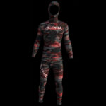 Spearfishing wetsuits CAMO red smooth skin camouflage